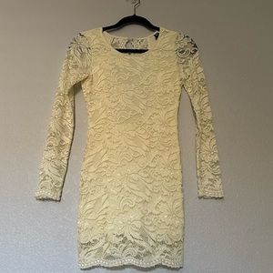 Windsor Off-White Lace Long Sleeve Dress